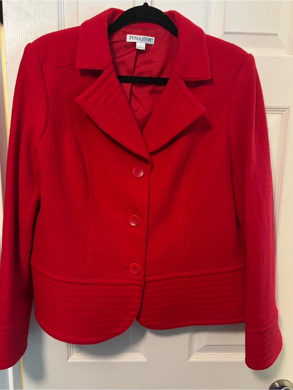 Pendleton Red Wool-Blend Tailored Button Jacket